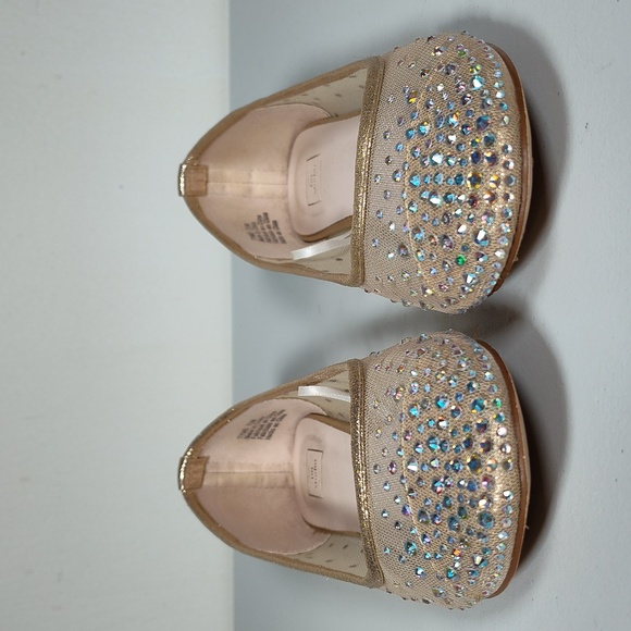 David's Bridal Illusion Toe Cap Crystal Embellished Ballet Flats 7.5 - Picture 3 of 12